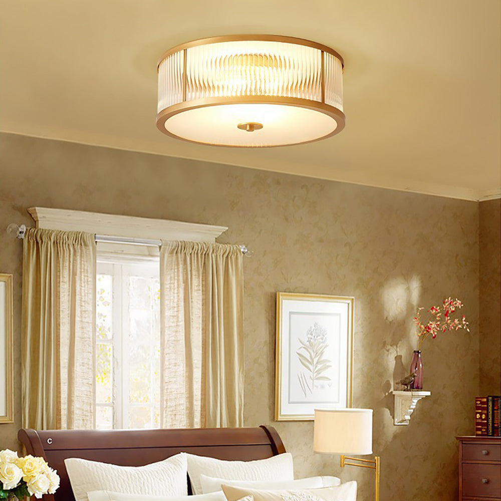 Vintage Round Simple Brass Ceiling Lamps - Cueteks