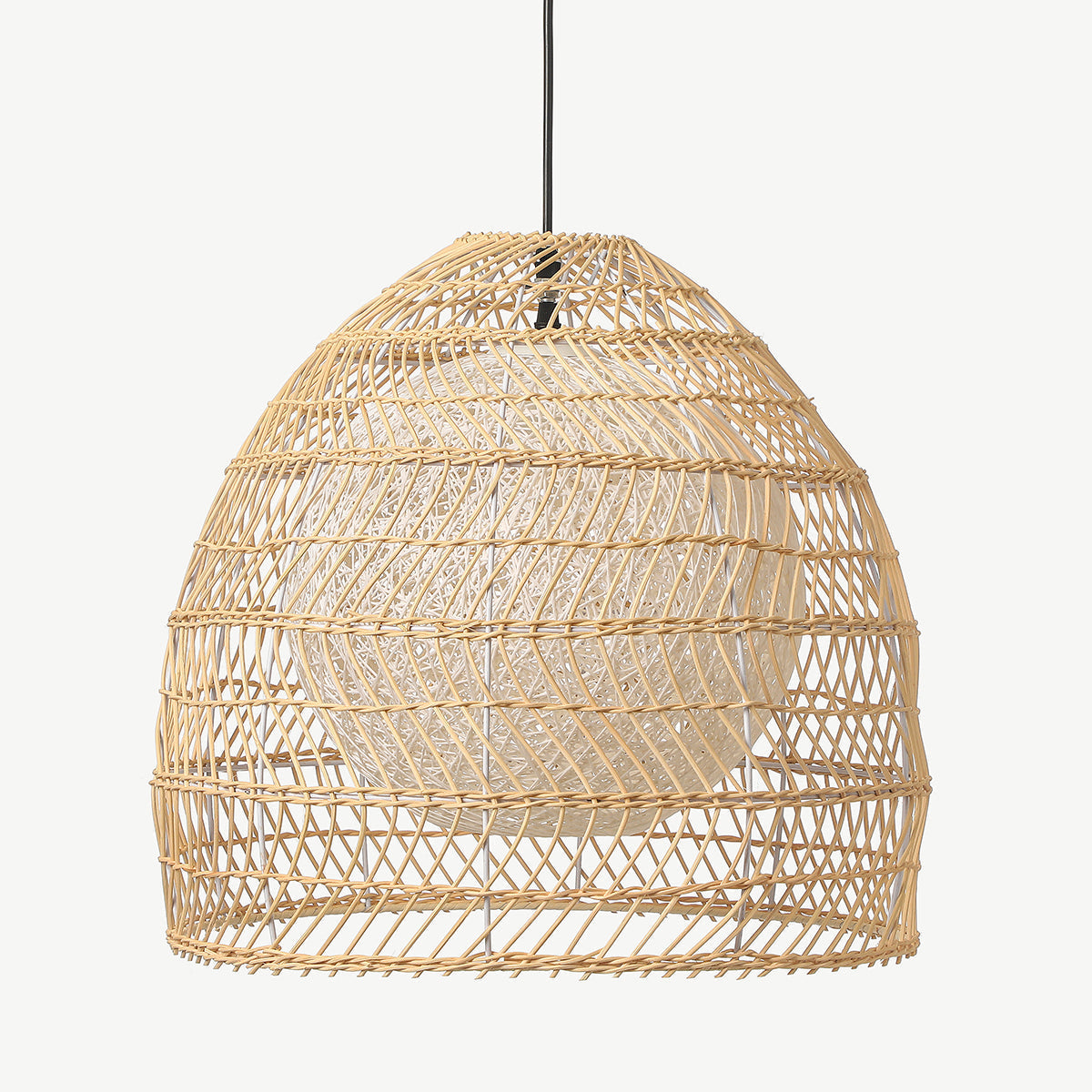 Vintage Rattan Handwoven Basket Lamp Fixtures - Cueteks