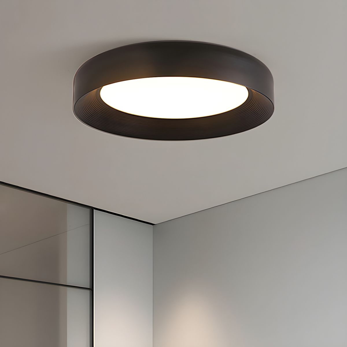 Modern LED Metal Ceiling Lamp Flush Mount Black Ceiling Light - Cueteks