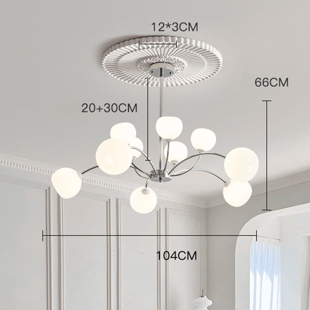 White Glass Globe Sputnik Shape Chandelier - Cueteks