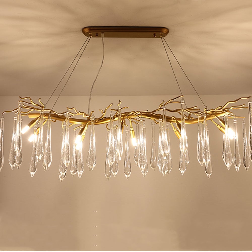 Modern Glass Teardrop Tiered Chandelier - Cueteks