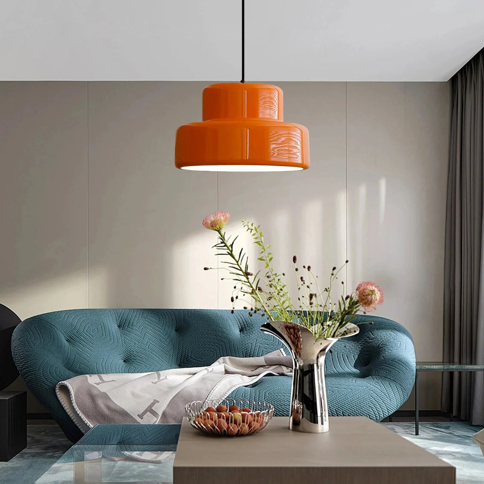 Bauhaus Vintage Orange Warm Pendant Light For Dining Room - Cueteks