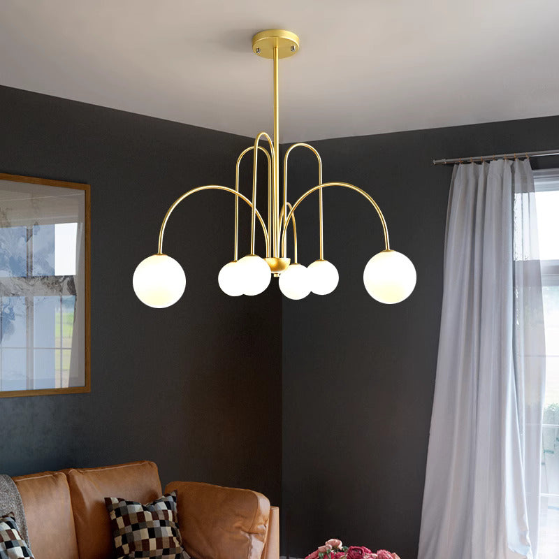 Art Deco Glass Ball Chandelier - Cueteks