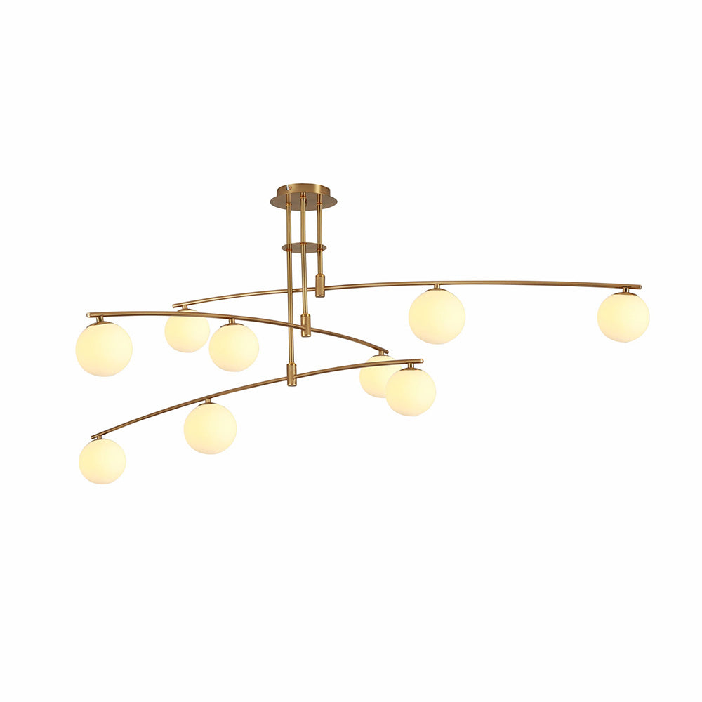 Modern Nordic Glass Ball Semi Flush Chandelier - Cueteks