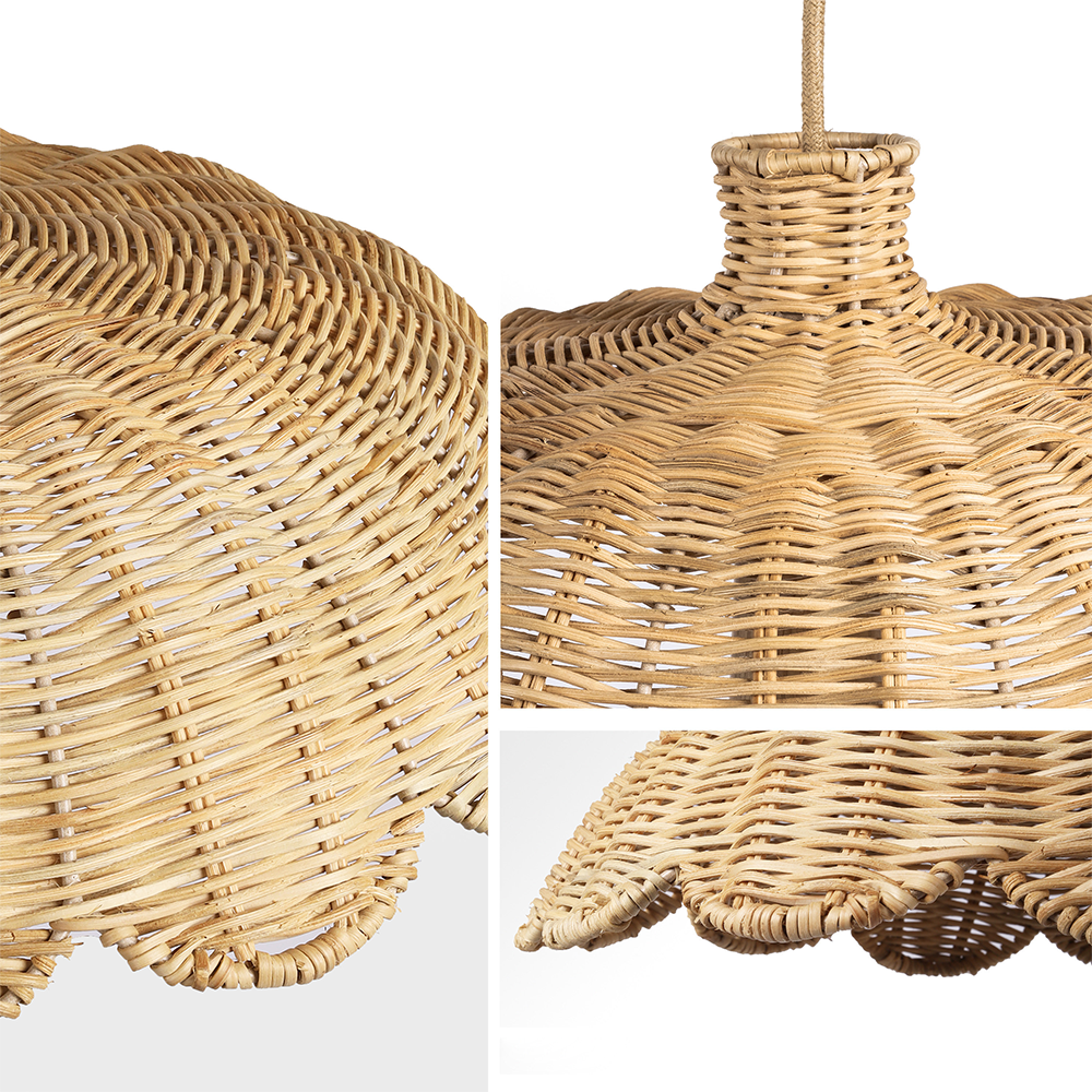 Boho Creative Decor Rattan Woven Pendant Light - Cueteks