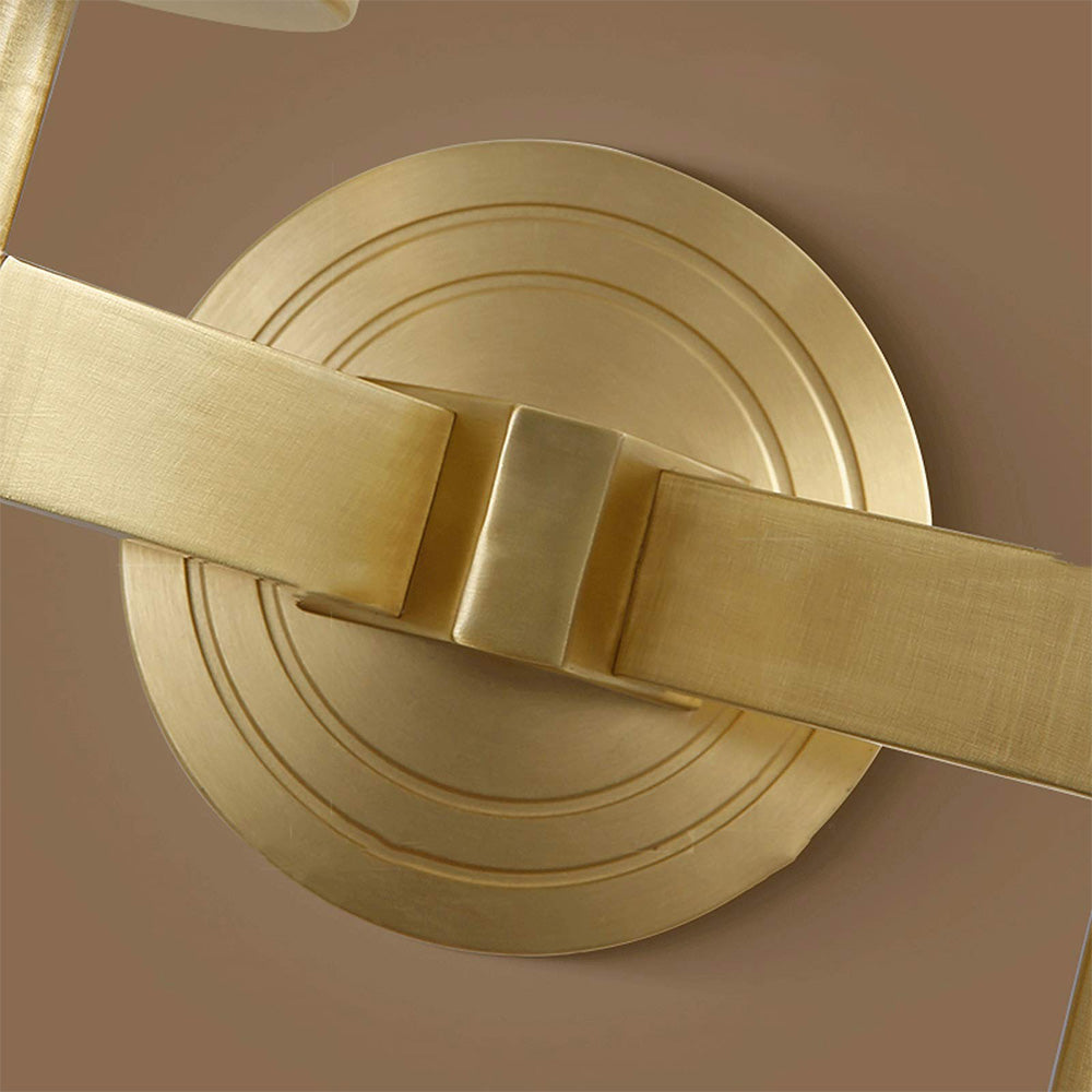 Modern Brass Sconce Ribbed Long Glass Wall Lights For Living Room - Cueteks