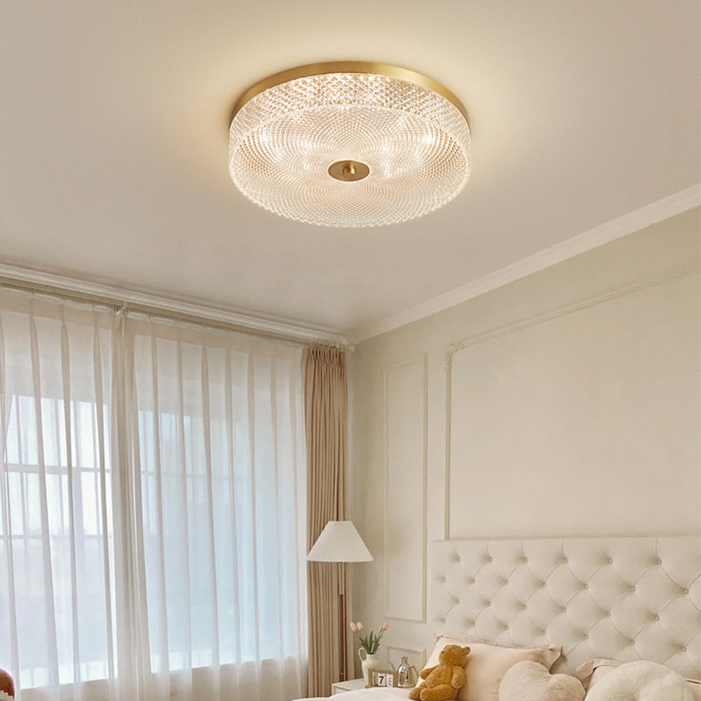 Modern Simple Crystal Copper Ceiling Light - Cueteks