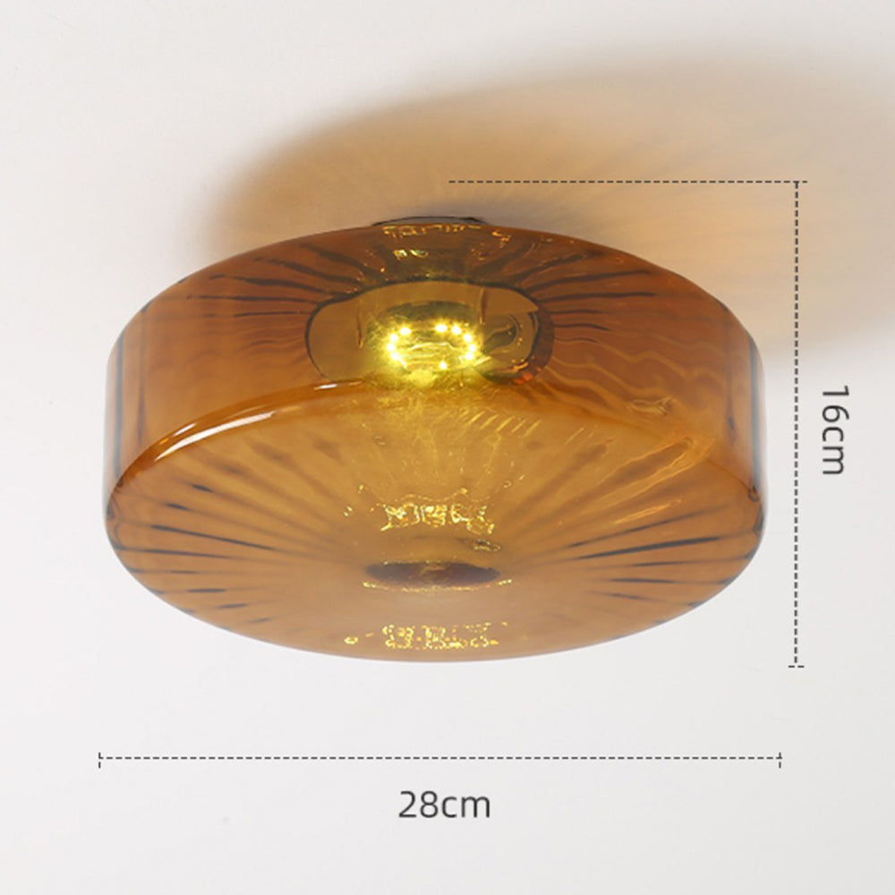 Medieval Glass Corrugated Ceiling Lamp - Cueteks