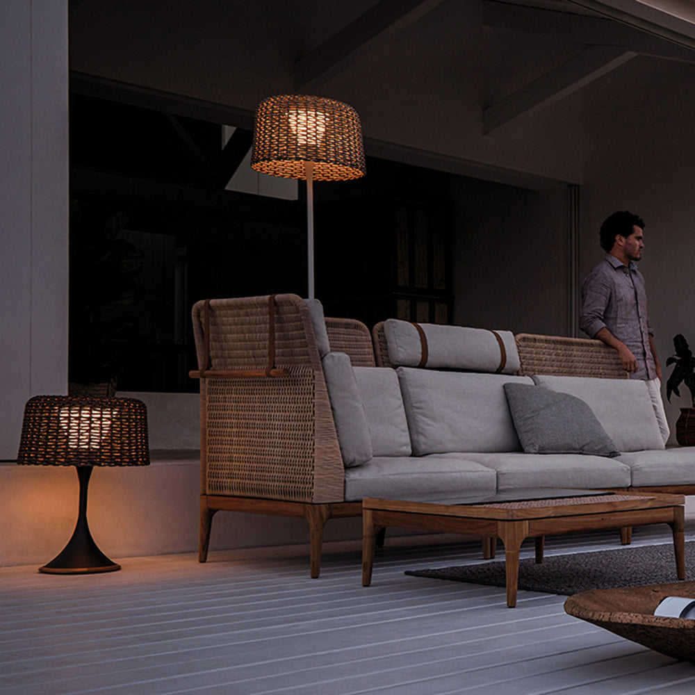 Ritta Wasserdichte Stehlampe für draußen 2 Farben, Rattan - Cueteks