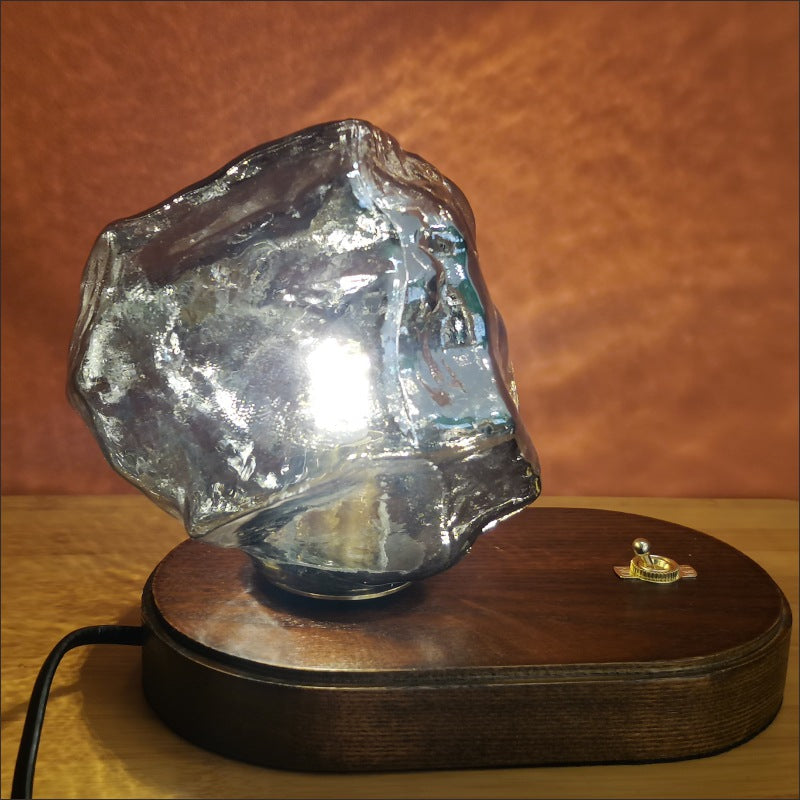 Modern Ice Stone Glass Bedroom Table Lamp - Cueteks