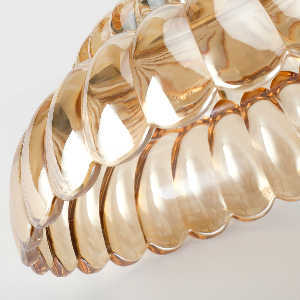 Vintage Amber Glass Semi-Flush Ceiling Light Shades Of Light - Cueteks