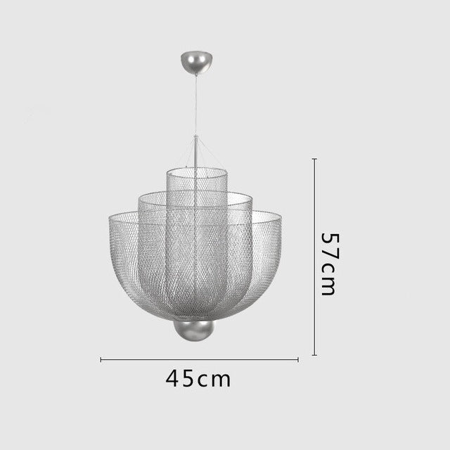 Opulent Metal Grid Pendant Light - Cueteks