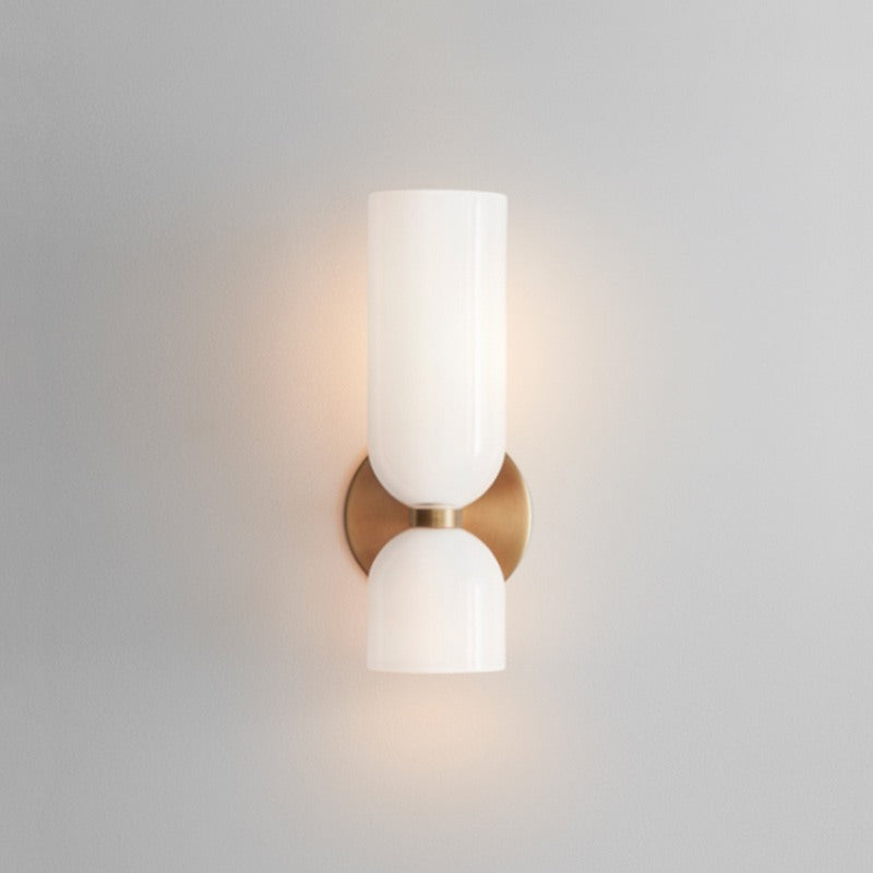 Double Head Glass Wall Lamp LED Sconce for Bedroom - Cueteks