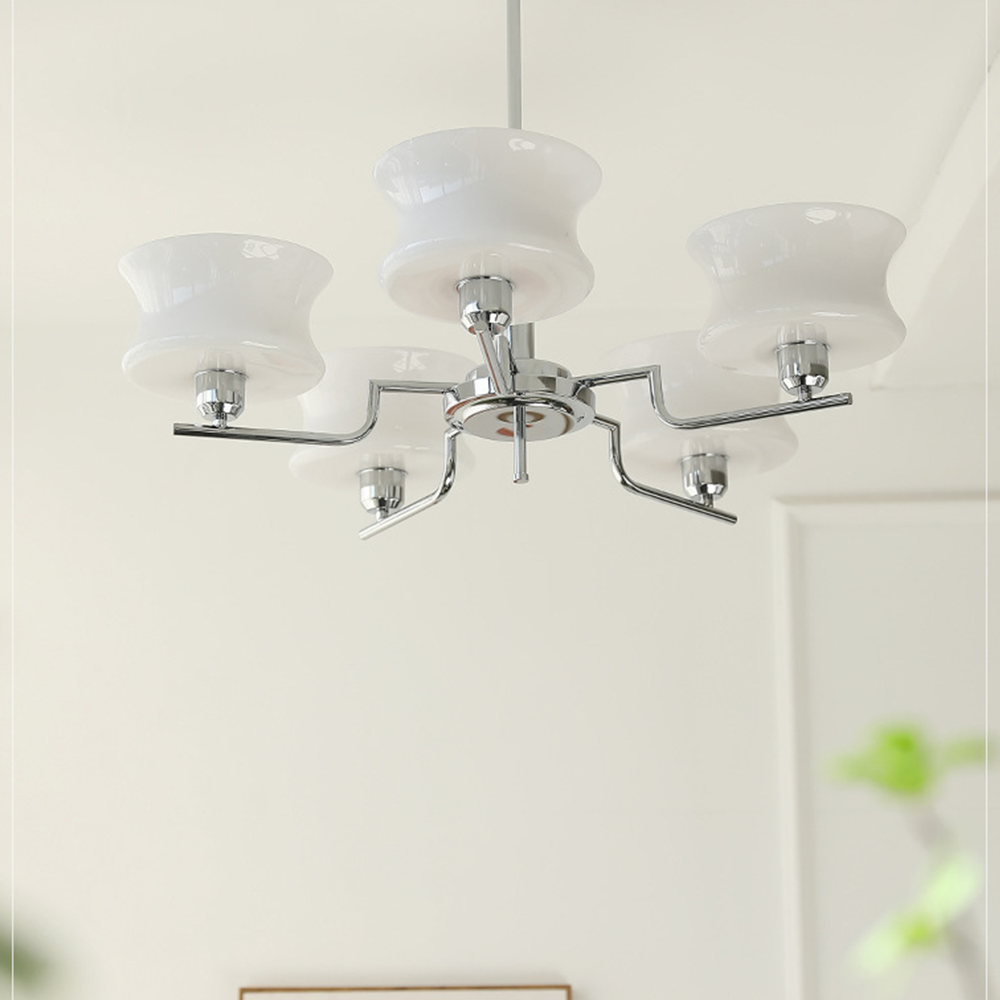 Nordic Belue Brass Glass Chandelier For Dining Room - Cueteks