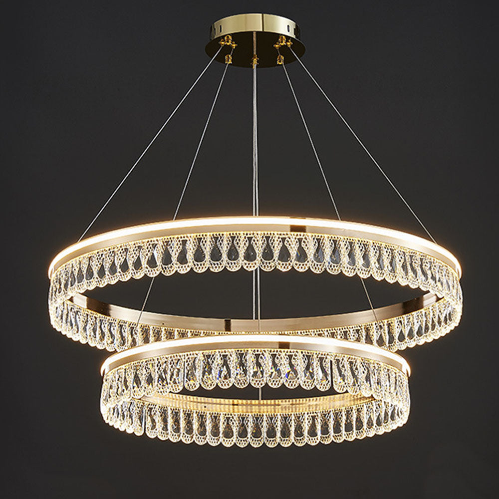 Luxury Large Crystal Ring Chandelier - Cueteks
