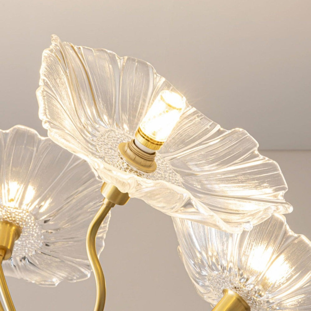 Modern Lotus Leaf Glass Living Room Chandelier - Cueteks