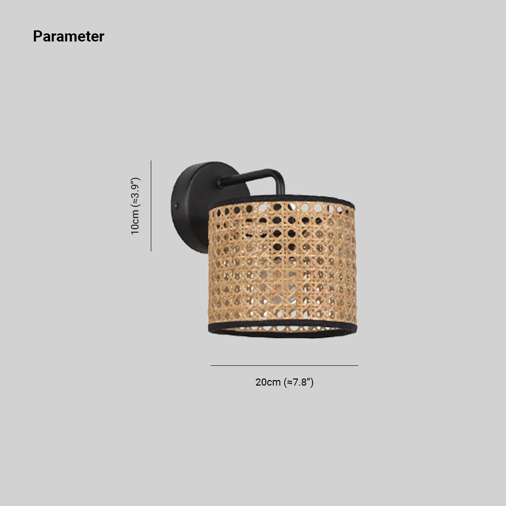 Ritta Wandleuchte, Rattan & Weidengeflecht - Cueteks