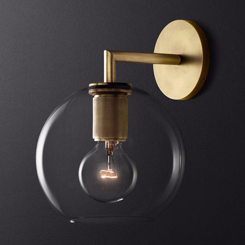 Armed Retro Brass Wall Sconce - Cueteks