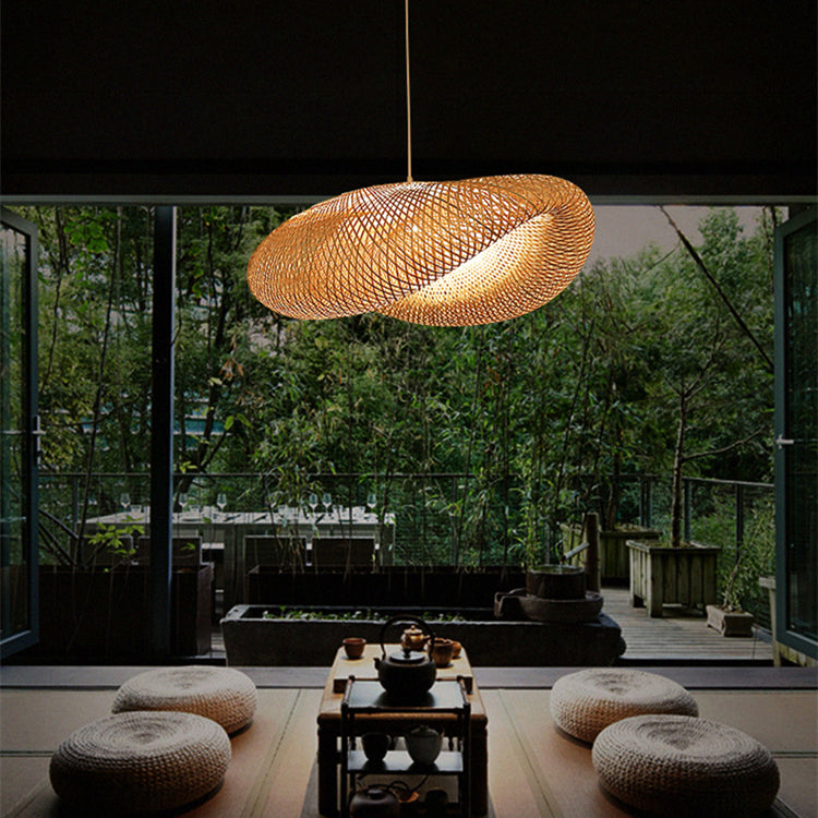 Modern Bamboo Kitchen Island Pendant Light - Cueteks