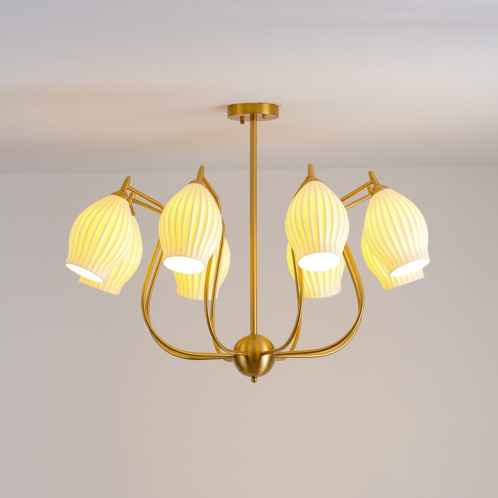 Modern Ceramics Flower shaped Warm Chandelier - Cueteks