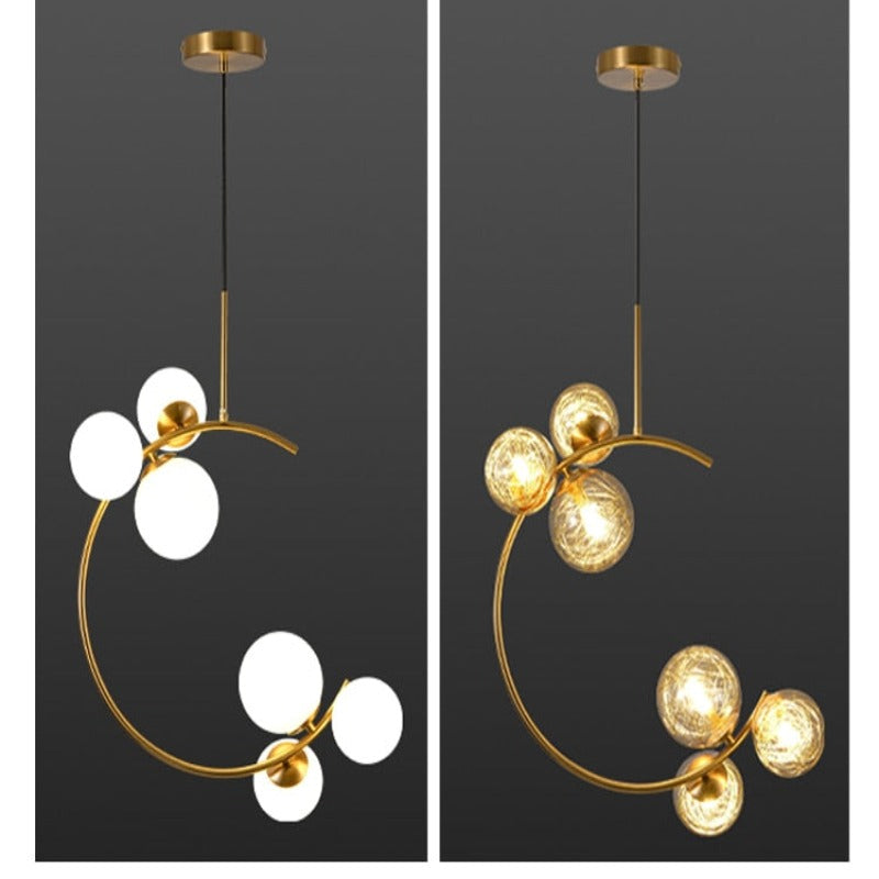 Glaskugel Deckenleuchte Goldene Lampen - Cueteks
