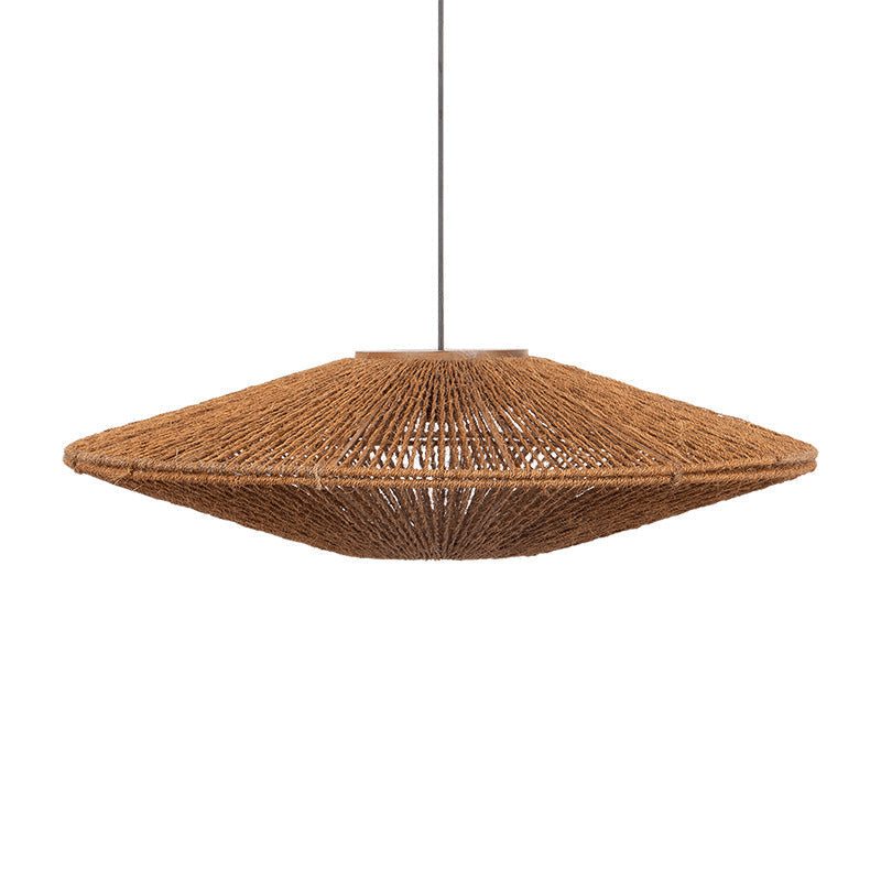 Rustic Rattan Brown Pendant Lights - Cueteks