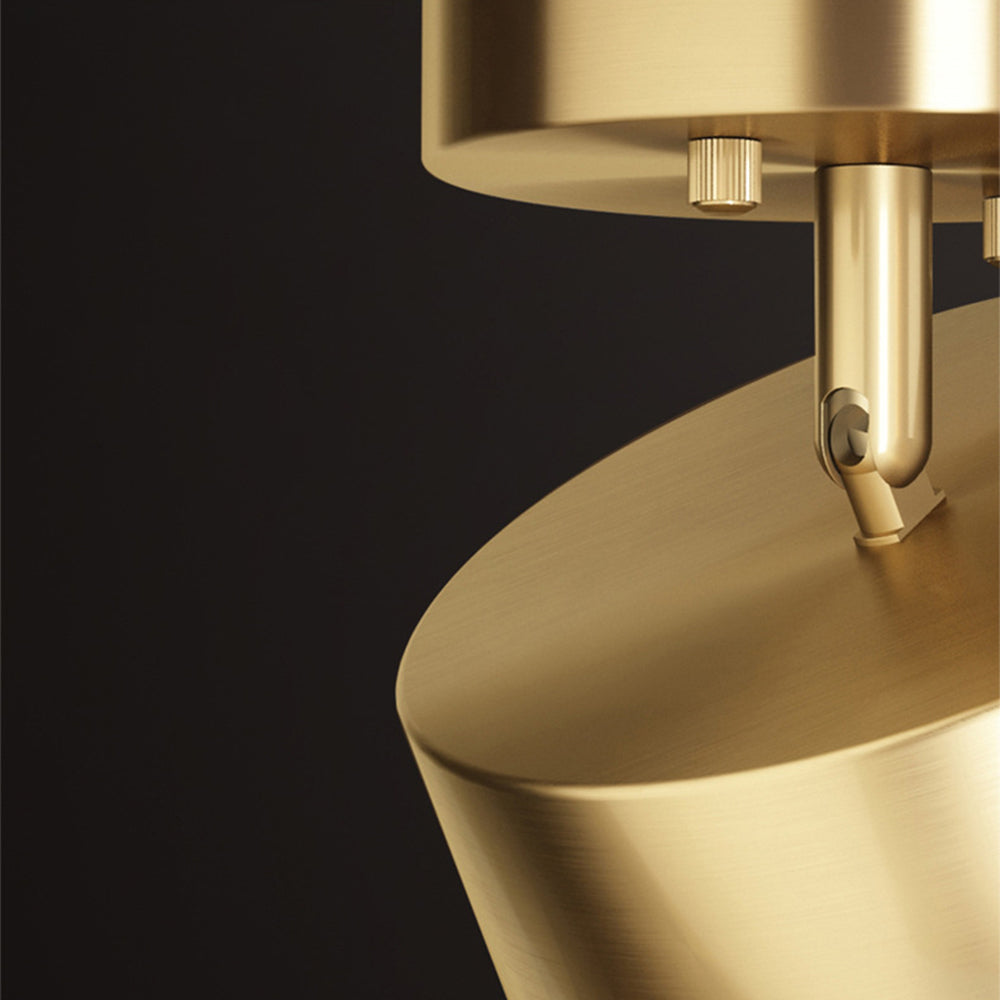 Simple Led Copper Semi Flush Mount Ceiling Light - Cueteks