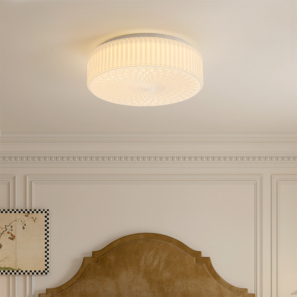 French Art Glass Flush Mount Ceiling Light - Cueteks