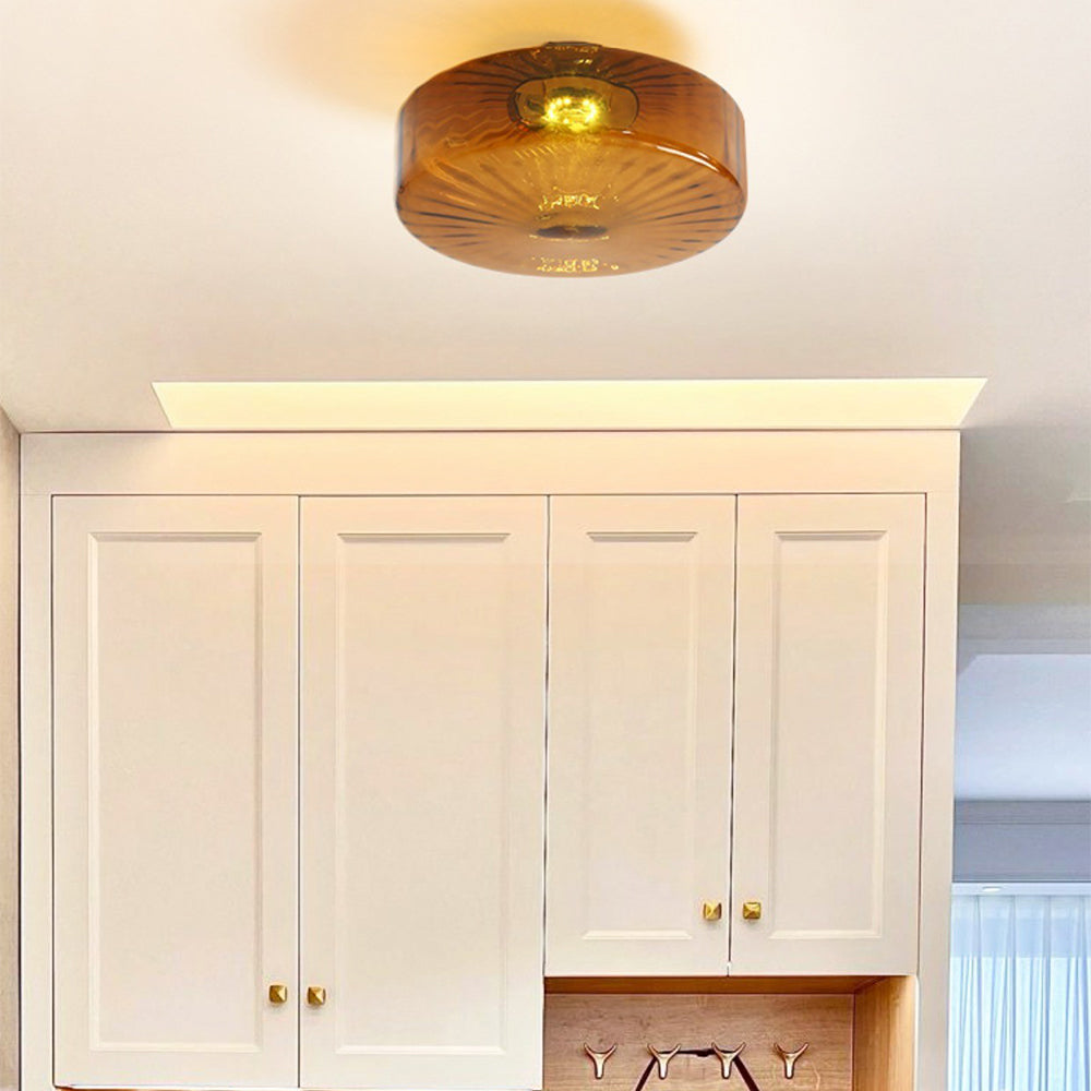 Medieval Glass Corrugated Ceiling Lamp - Cueteks