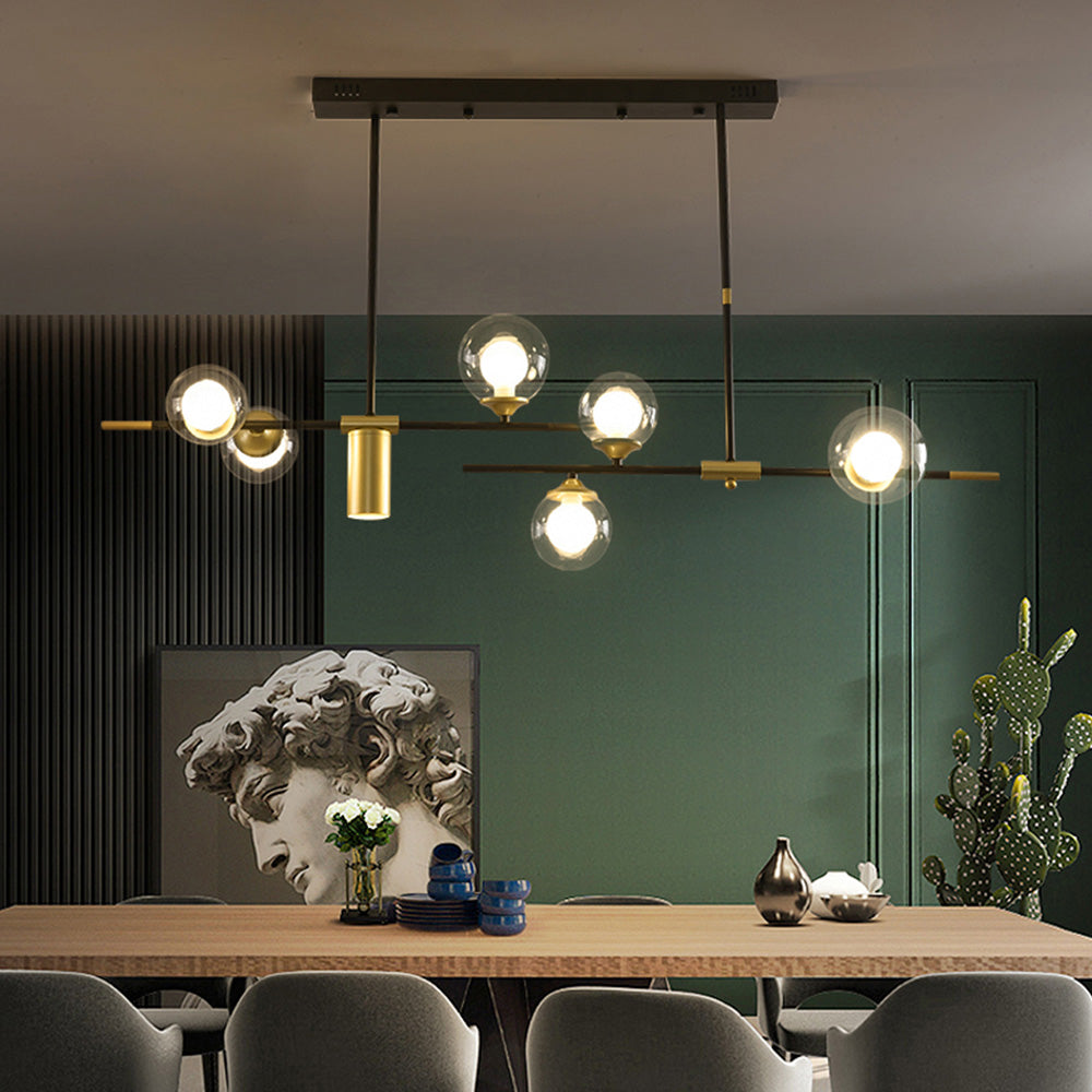 Brass Contemporary LED Chandelier Sputnik Chandelier 7-Light - Cueteks