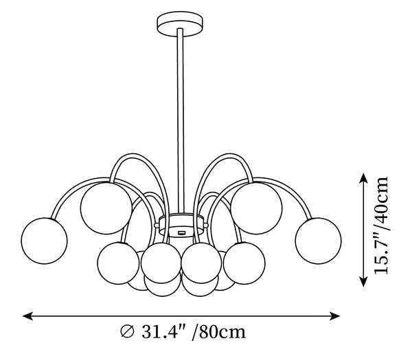 Modern Gold Sputnik Shape Chandelier - Cueteks