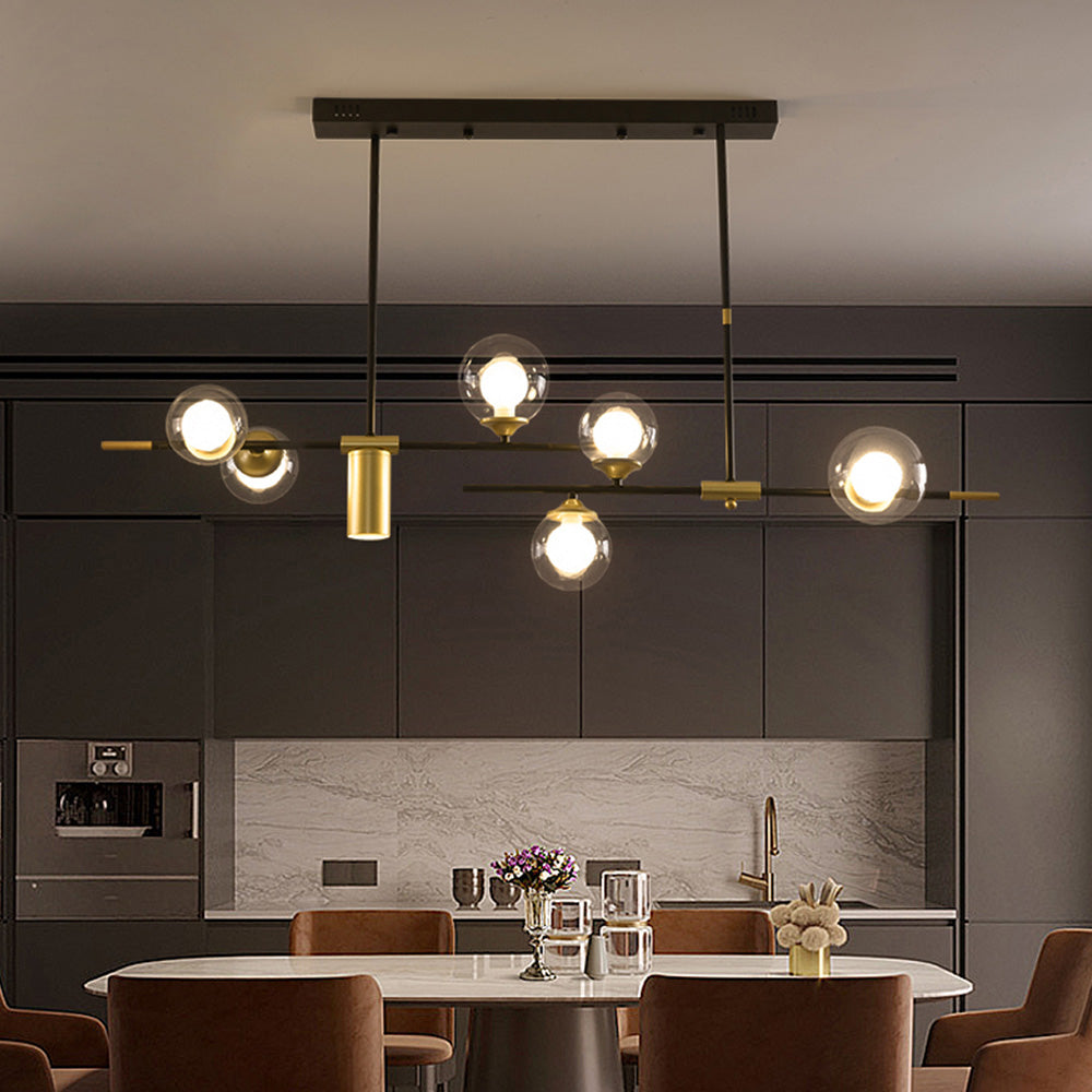 Brass Contemporary LED Chandelier Sputnik Chandelier 7-Light - Cueteks