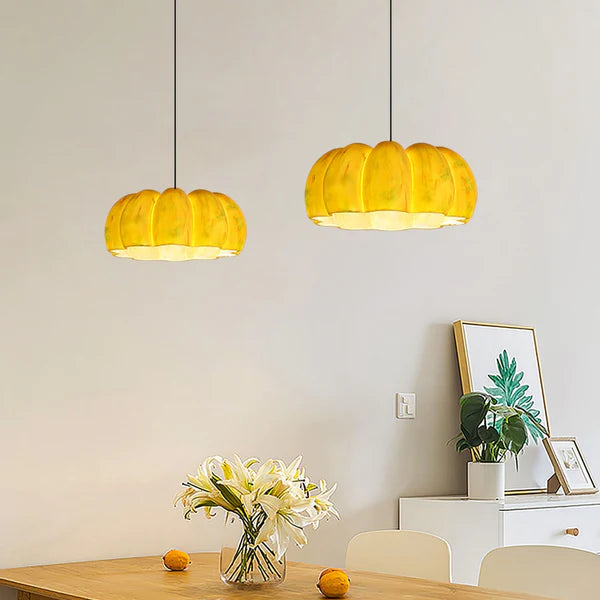 Eco-friendly Resin Pumpkin Pendant Light - Cueteks