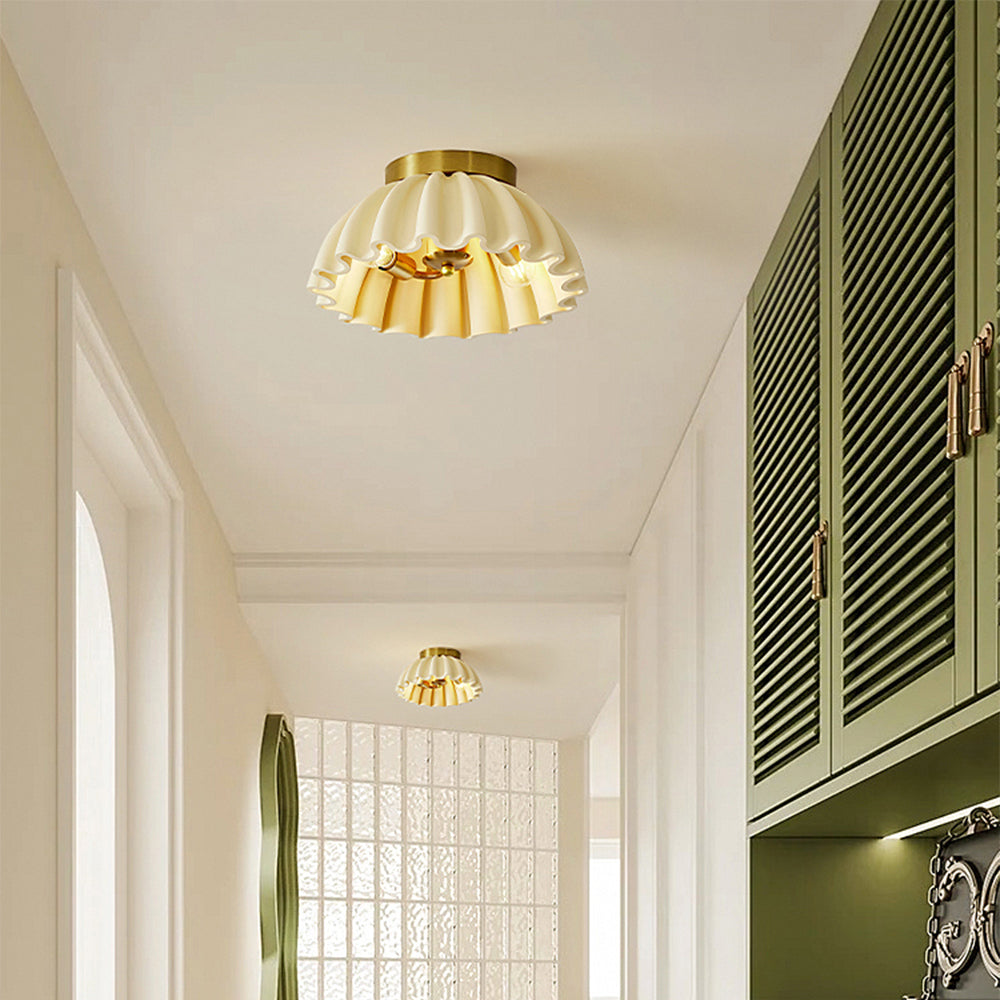 Vintage French Resin Entrance Ceiling Light - Cueteks
