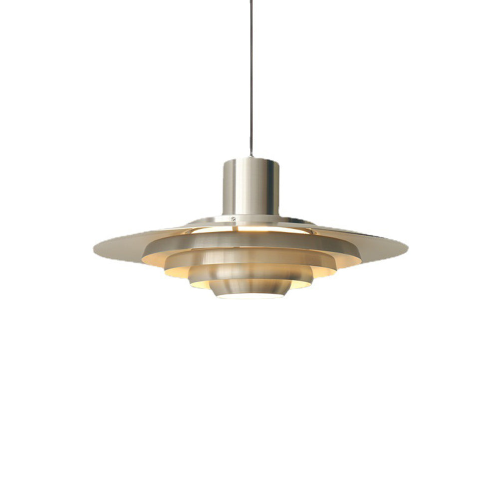 Large Brass Mid Century Modern Hanging Lamp Pendant Light - Cueteks