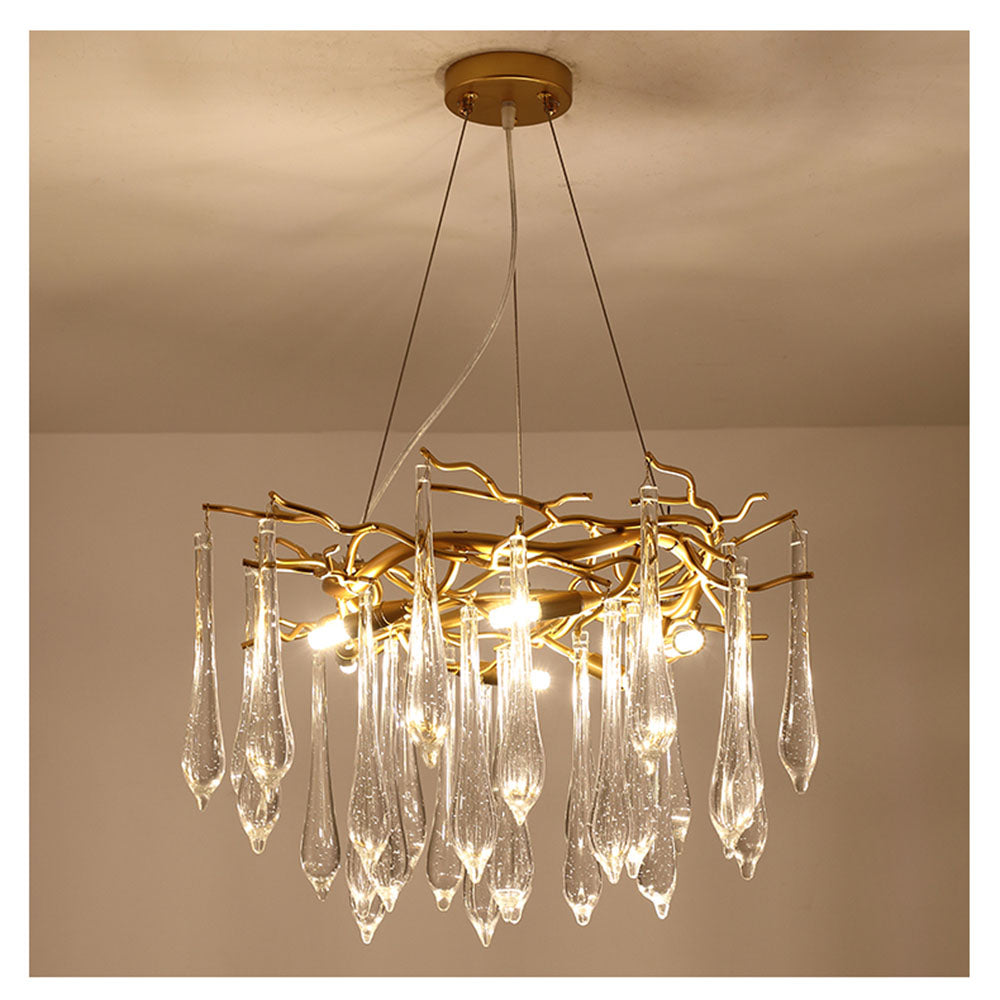 Modern Glass Teardrop Tiered Chandelier - Cueteks