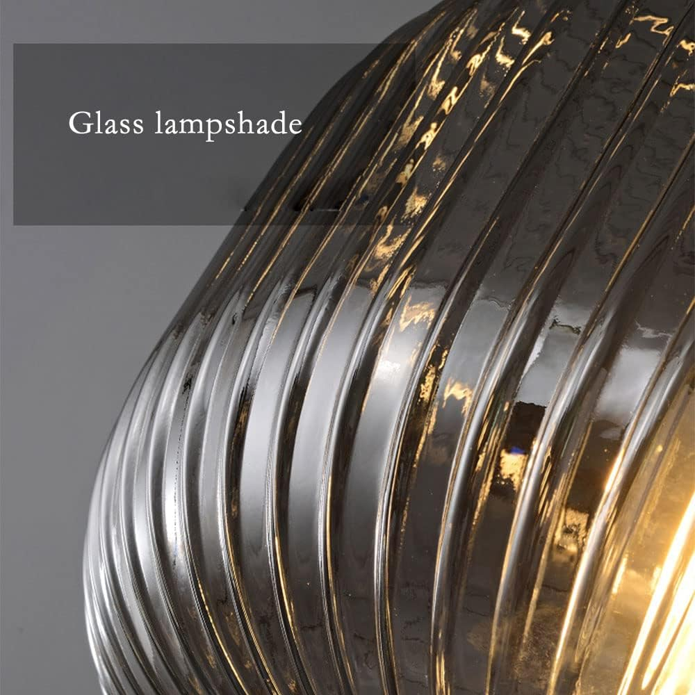 Modern Oval Ribbed Glass Pendant Light - Cueteks