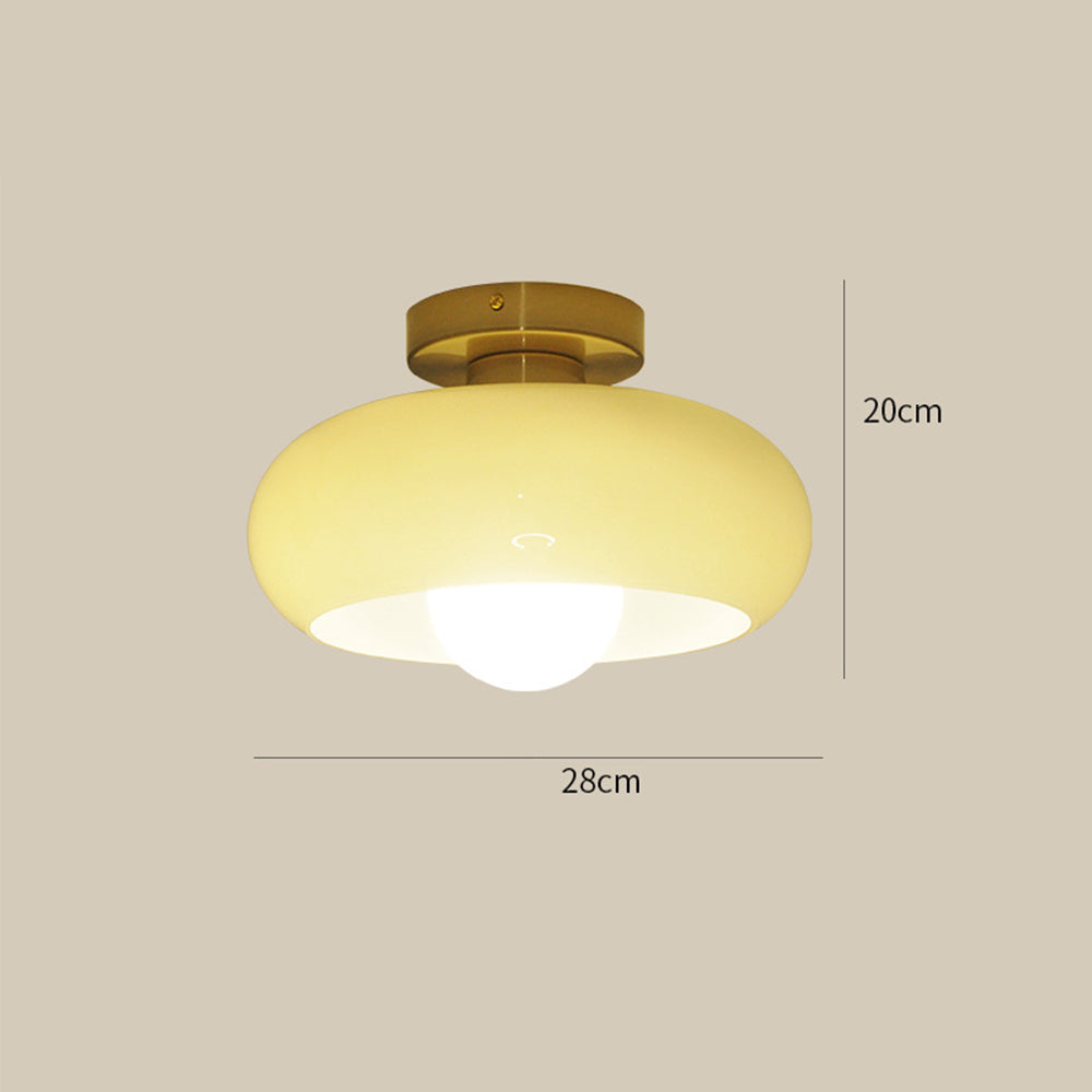 Gold and cream ceiling light drawing showing 28 cm width and 20 cm height