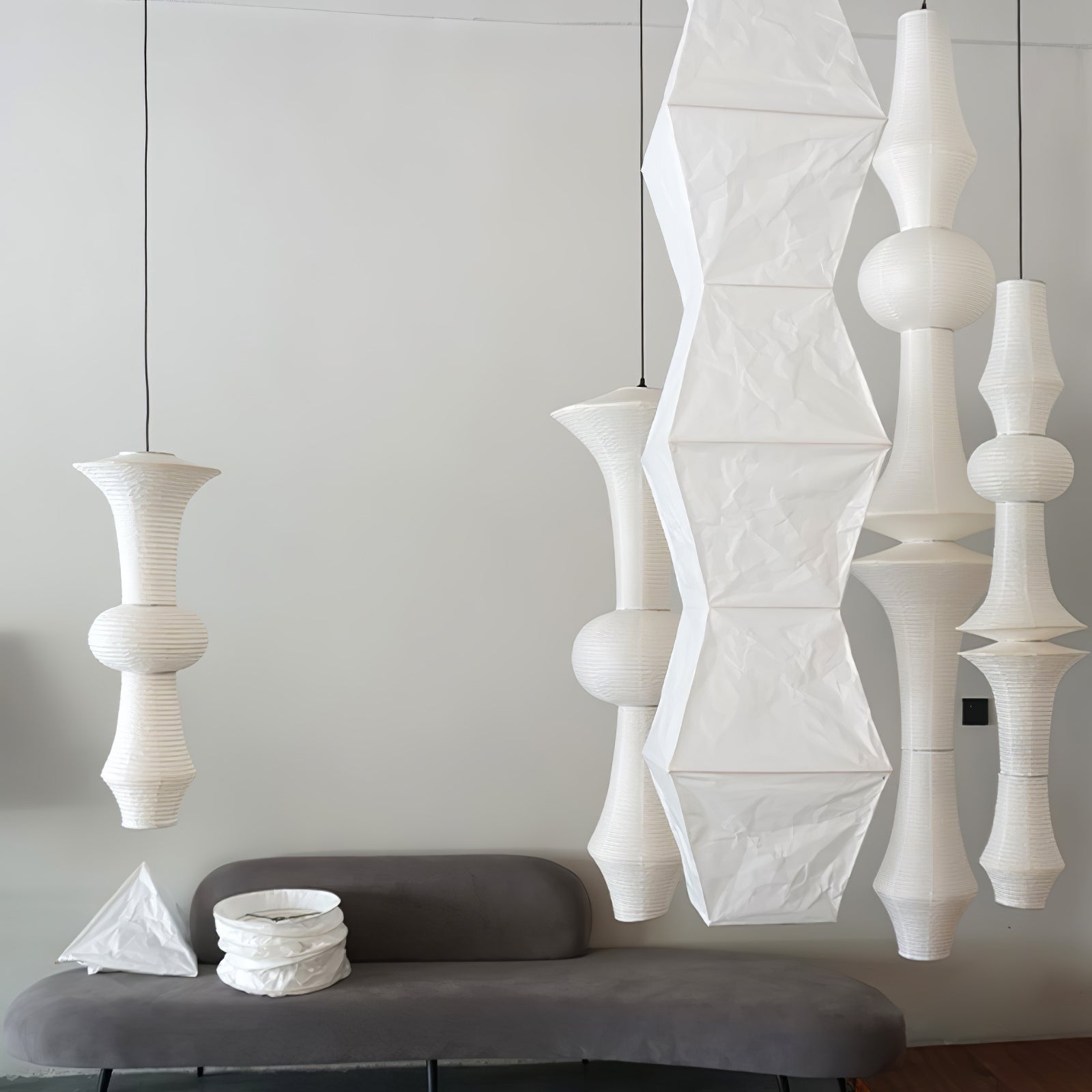 Washi Paper E Pendant Light - Cueteks
