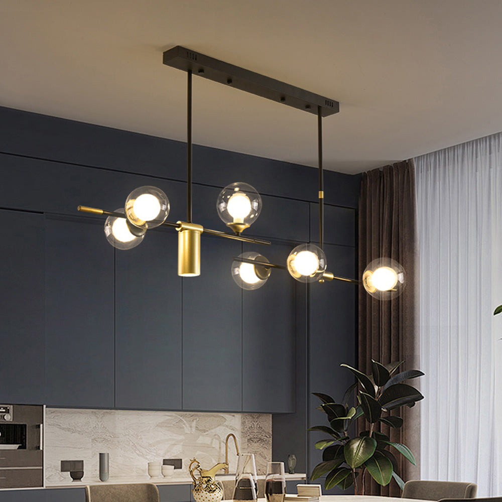 Brass Contemporary LED Chandelier Sputnik Chandelier 7-Light - Cueteks