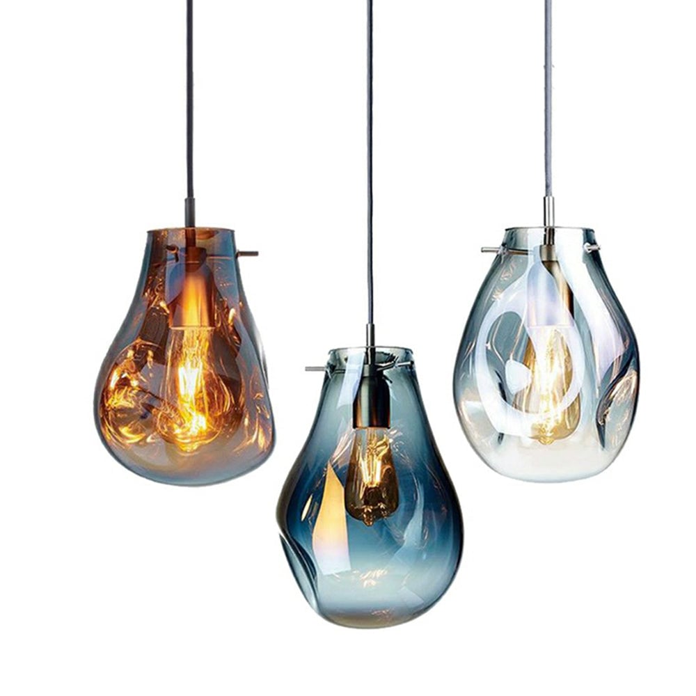Handcrafted Irregular Shape Glass Pendant Lighting - Cueteks