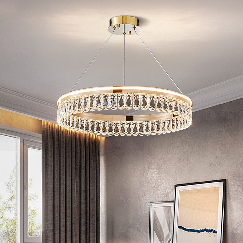 Luxury Large Crystal Ring Chandelier - Cueteks