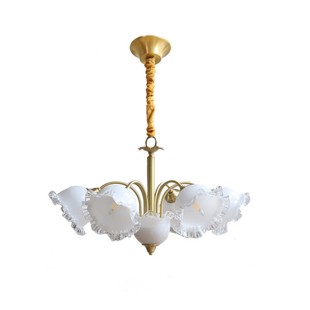 Large Flower Shape Copper Ceiling Chandelier - Cueteks
