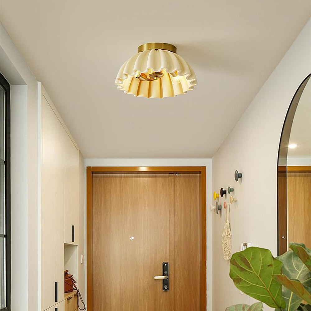 Vintage French Resin Entrance Ceiling Light - Cueteks