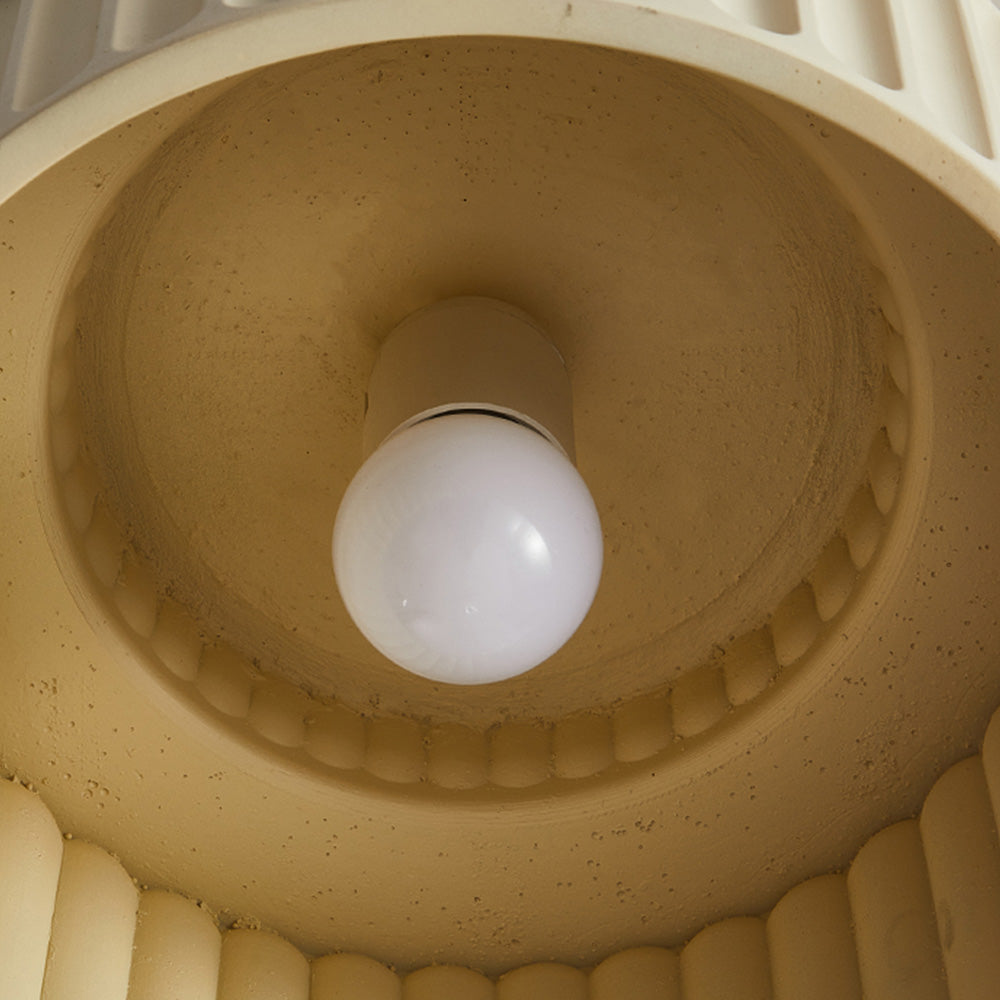 Vintage Cream Style Drum Semi Flush Mount Ceiling Lamp - Cueteks