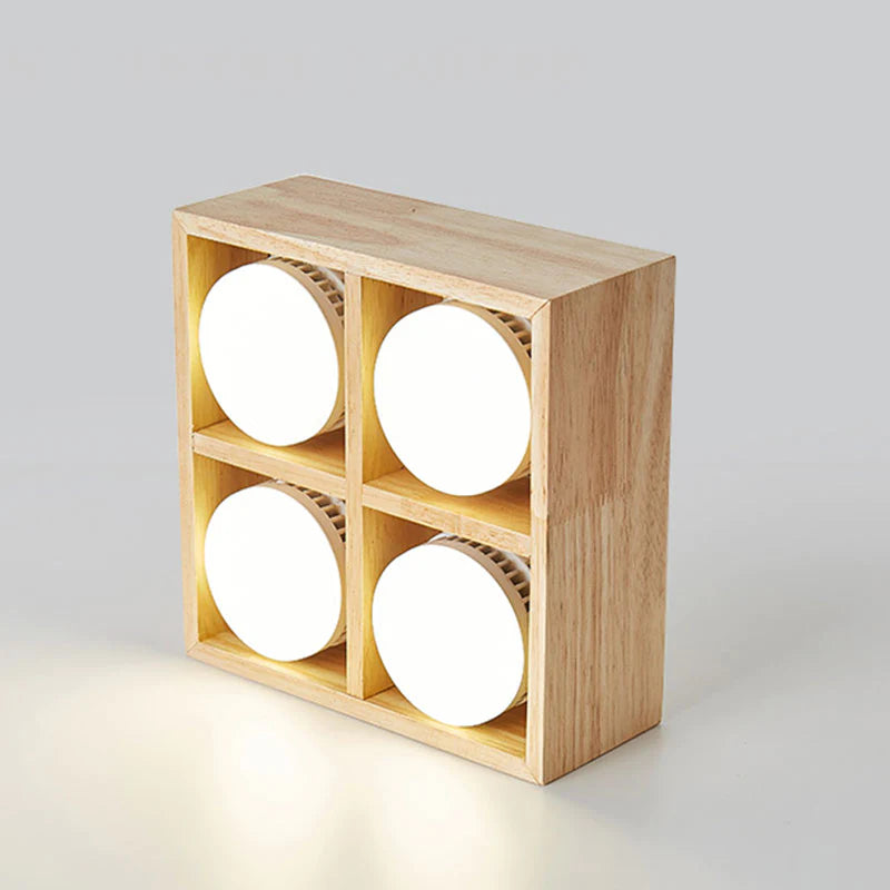 Ozawa Einfache LED Deckenleuchte aus Holz für Wohnzimmer, Schlafzimmer - Cueteks