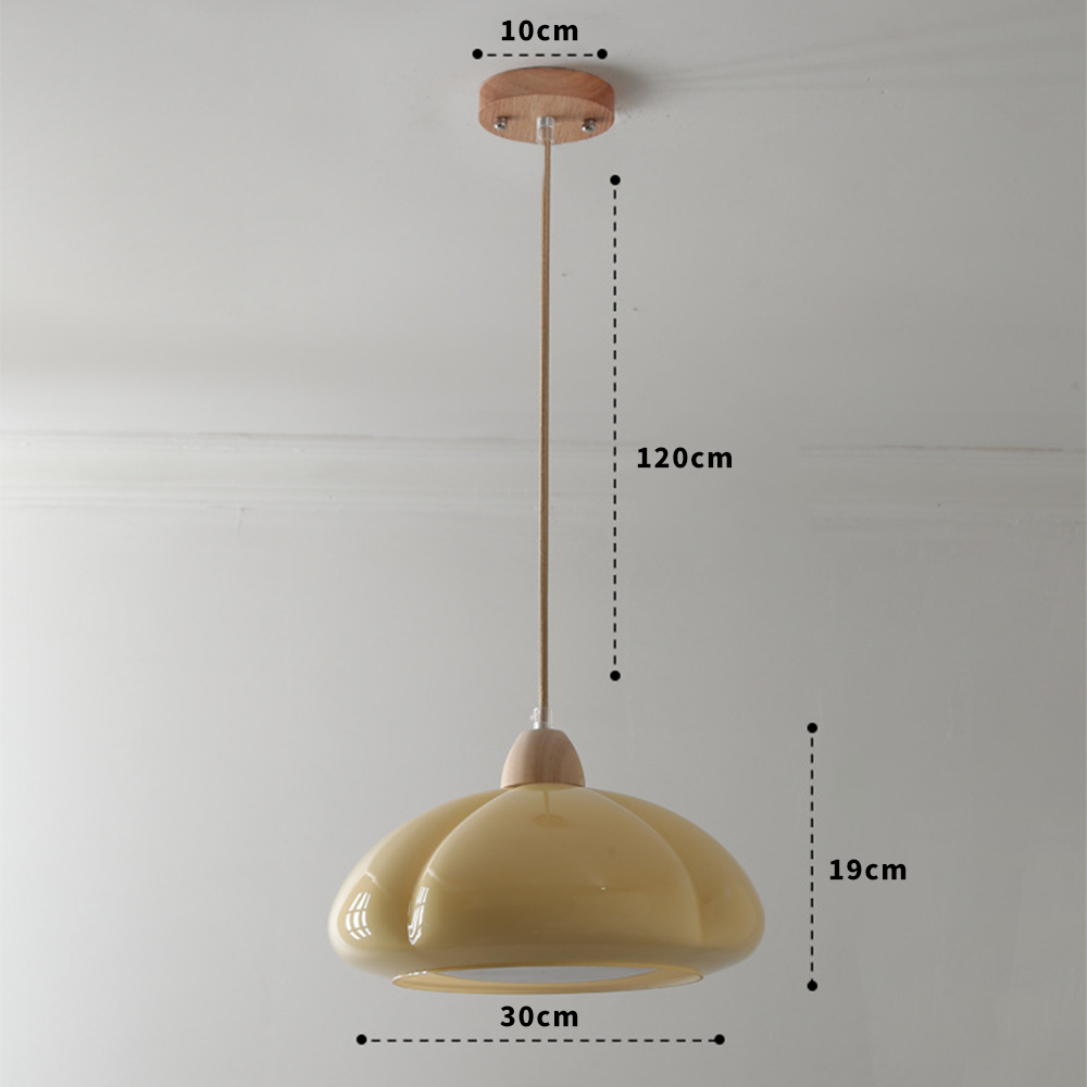 Vintage Glass Pumpkin Pendant Light - Cueteks