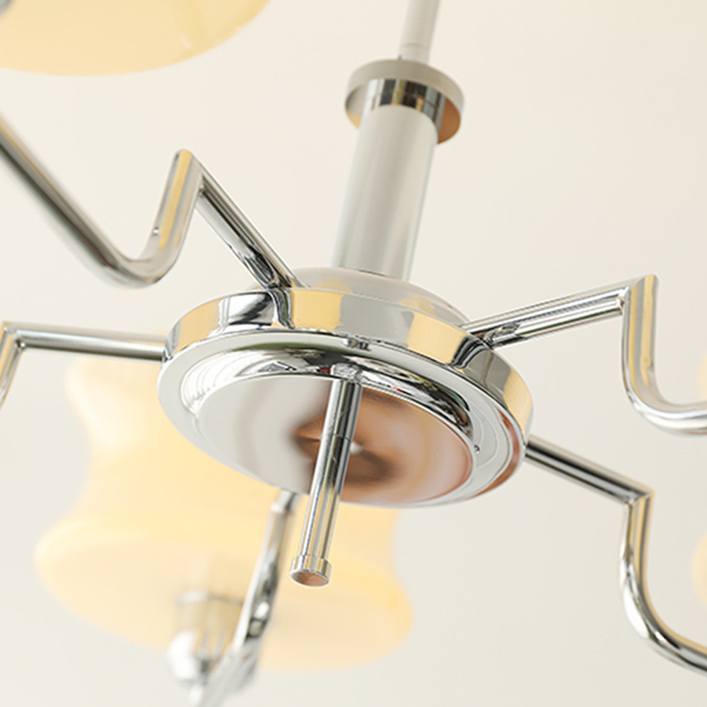 Nordic Belue Brass Glass Chandelier For Dining Room - Cueteks