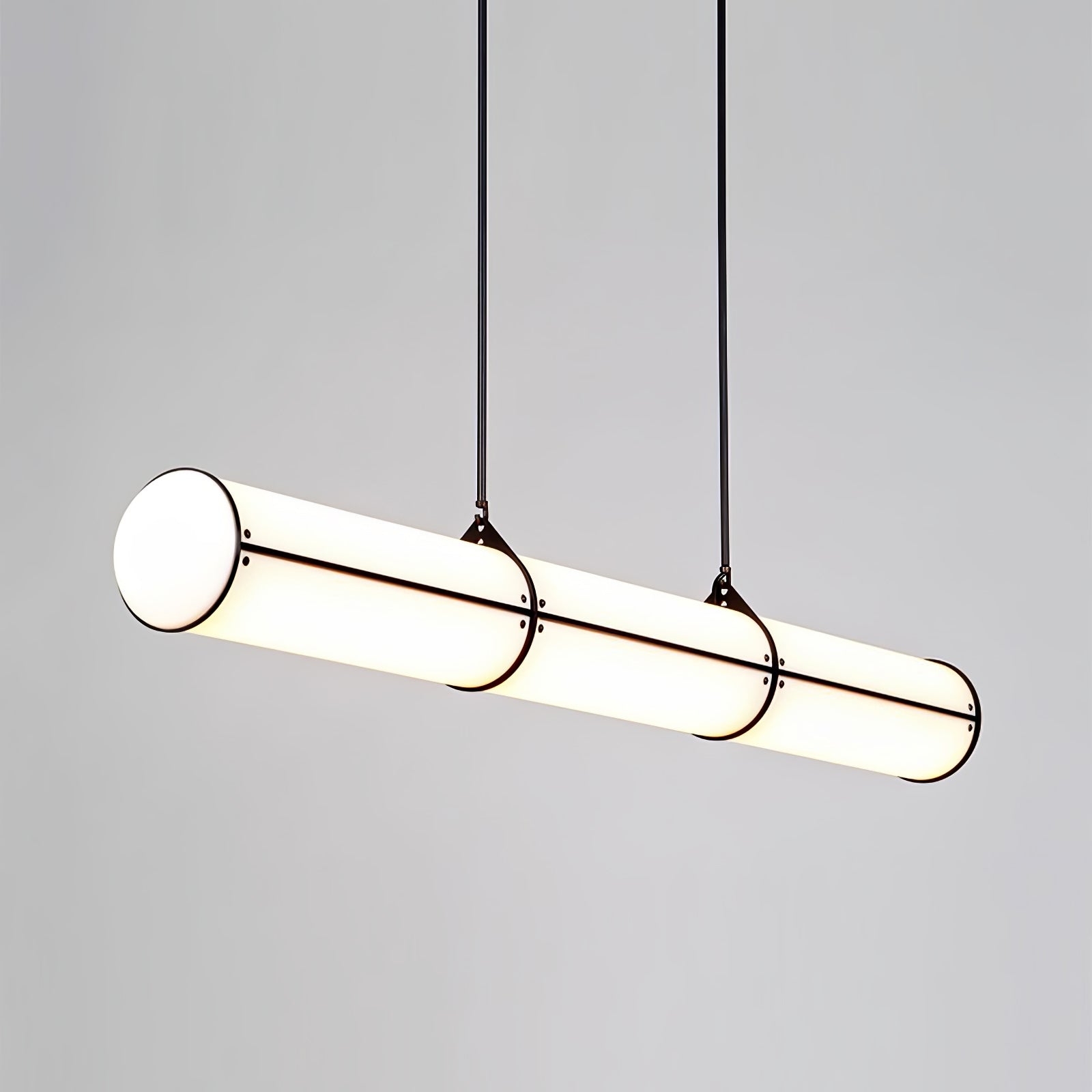 Black frame around a White cylindrical light