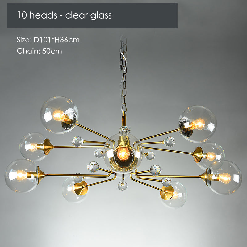 Gold Glass Modern LED chandelier - Cueteks